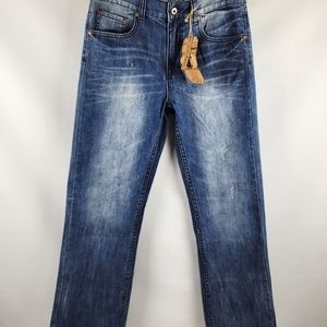 Flypaper Womens Slim Bootcut Slight Distress Blue Jean FL1086B Sz 16 (28x28) NWT